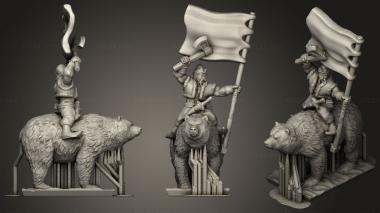 Military figurines bear 3d model